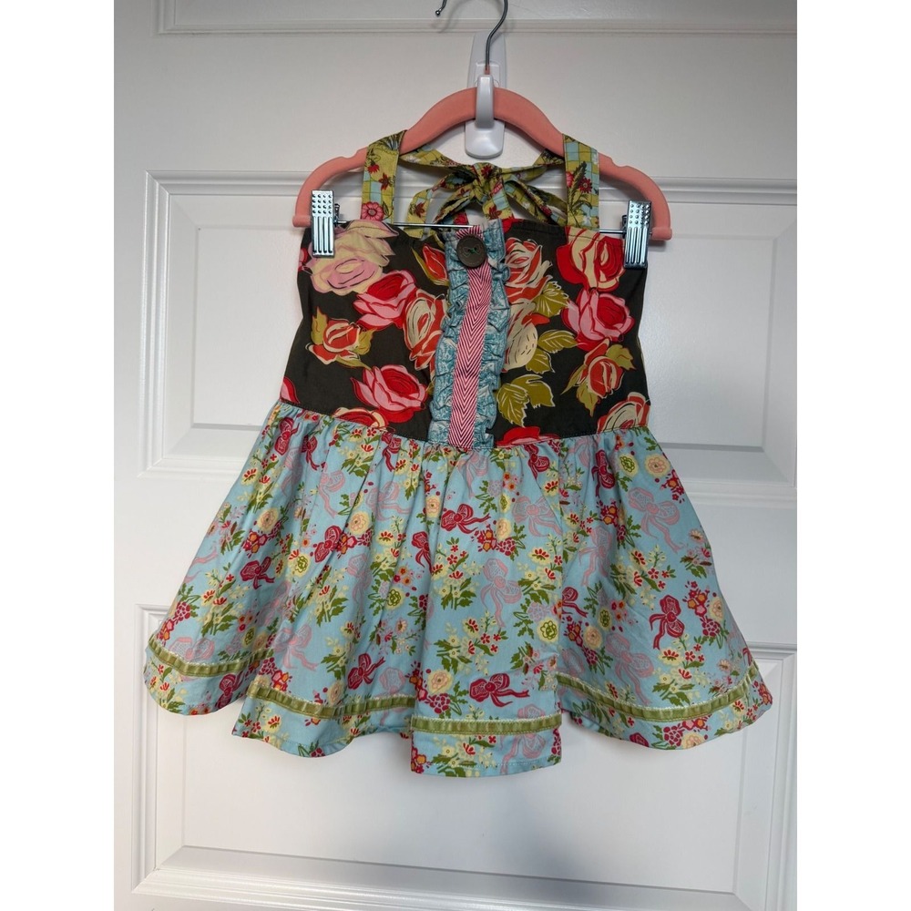 13.Matilda Jane Serendipity Floral Halter Top Smocked Back Girls Size 8